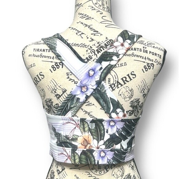 EleVen Venus Williams L Tropicana Floral Sports Bra Crossback Stretch NWT - Picture 8 of 11
